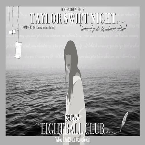 TAYLOR SWIFT NIGHT *tortured poets department edition* | 28.04.24 | EIGHTBALL CLUB *white party*
